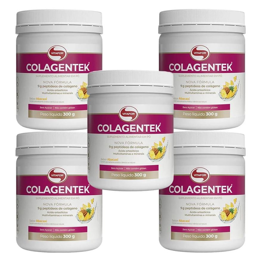 Vitafor Kit 5X Colagentek - 300g Abacaxi