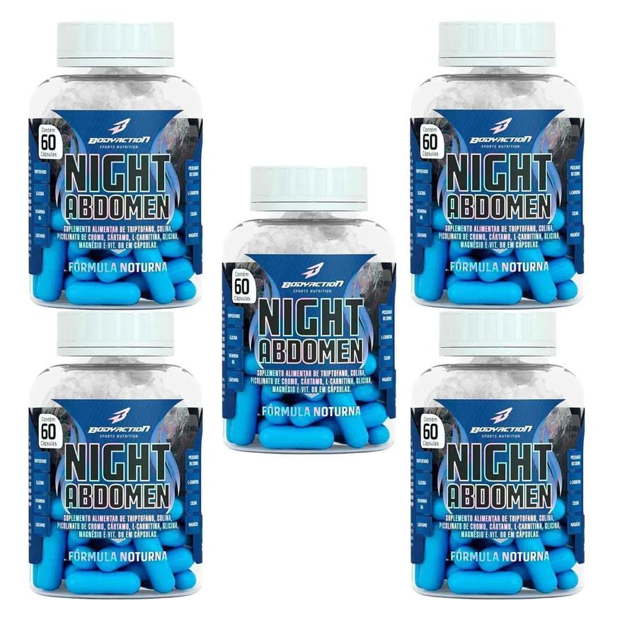 Body Action Kit 5X Night Abdomen - 60 Cápsulas - Bodyaction