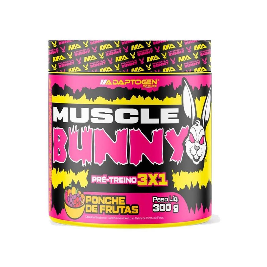 Adaptogen Muscle Bunny Pré-Treino - 300g Ponche de Frutas