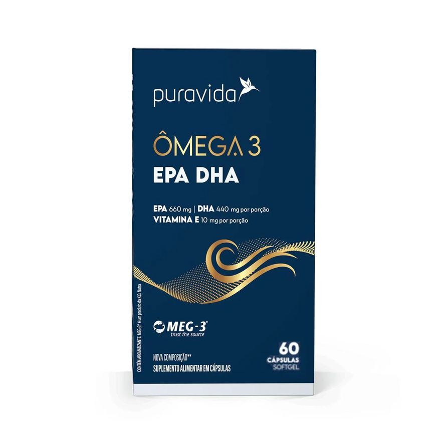 Puravida Ômega 3 Epa Dha Nova Composição - 60 Cápsulas Softgel