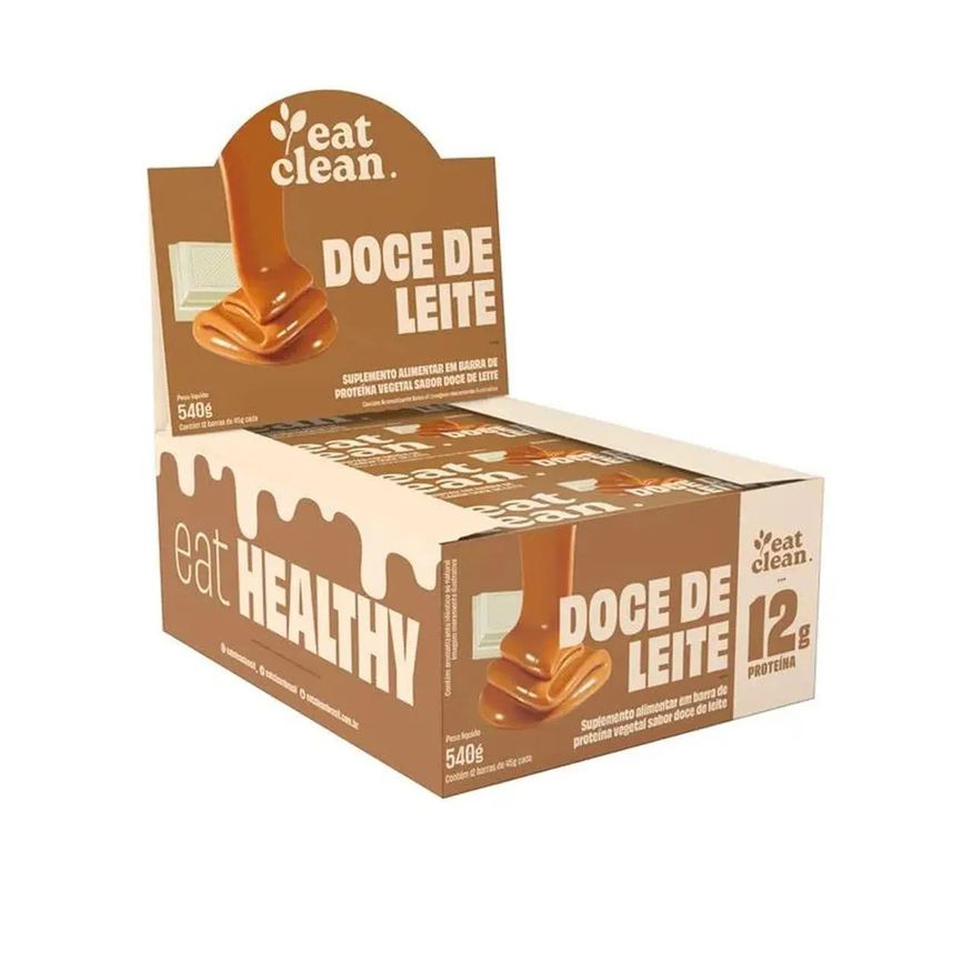 Eat Clean Barrinha de Proteina - 12 Barras 45g Doce de Leite