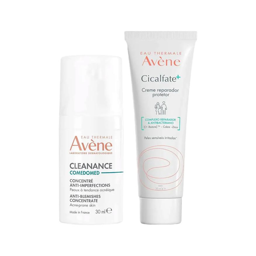 Avène Kit Sérum Corretor Facial Antiacne Cleanance Comedomed 30ml + Creme Reparador Cicalfate+ 20ml