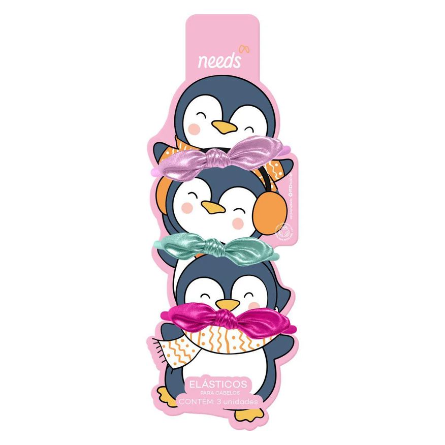 Needs Elástico para Cabelos Pinguim 3 unidades