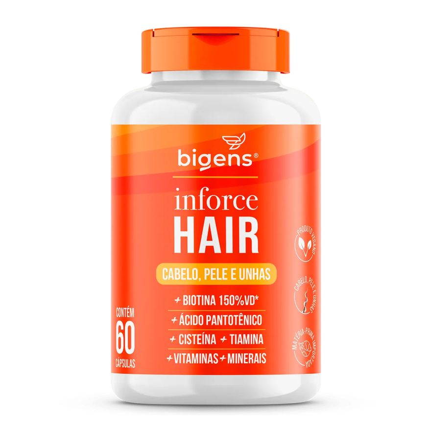 Bigens Inforce Hair ® Pele e Unhas, 60 Cápsulas,