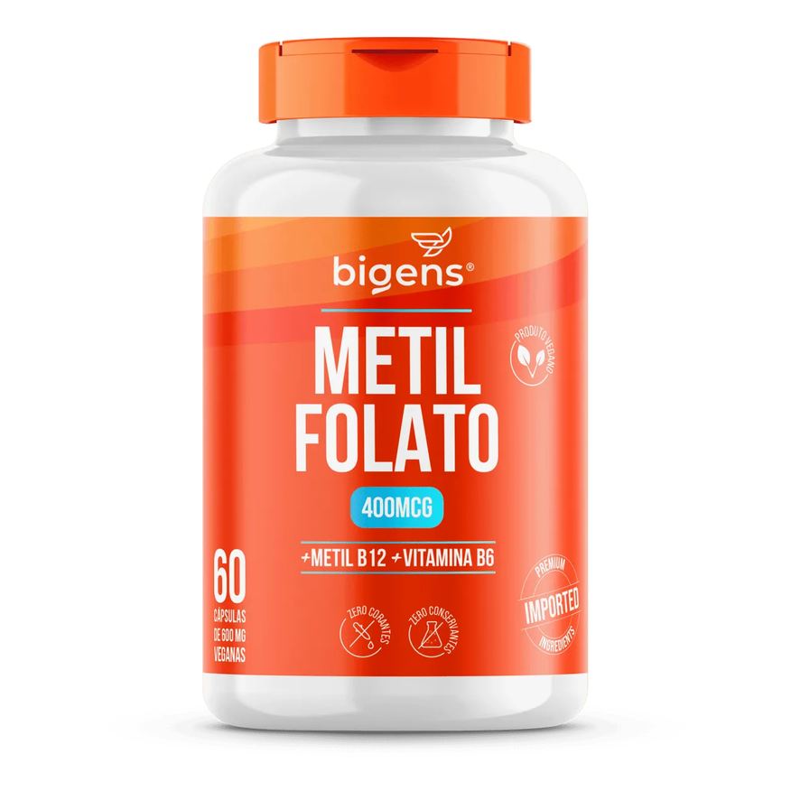 Bigens Metil Folato 400mcg (Metilfolato Ativo) Vitamina B9 – 60 Cápsulas