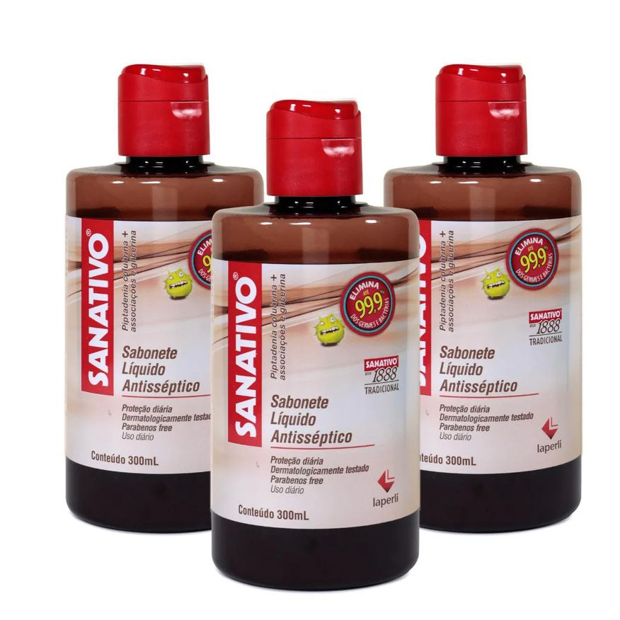Sanativo Kit 3 Unidades - Sabonete Líquido - 300ml