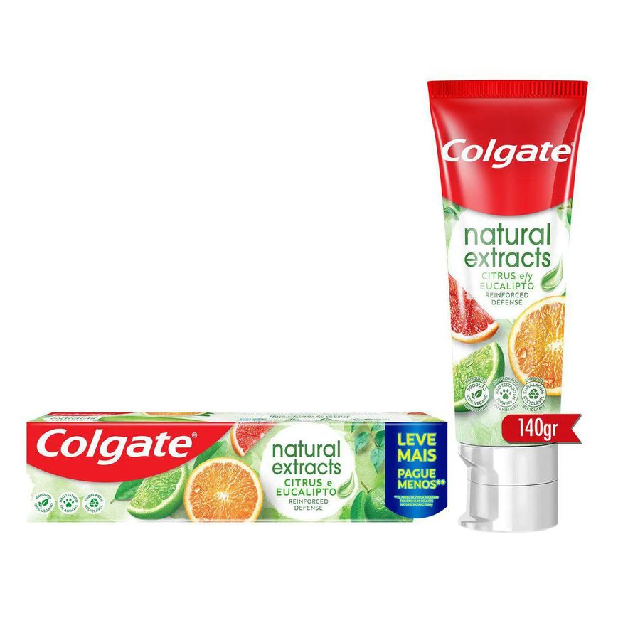 Colgate Creme Dental Natural Extracts Defesa Reforçada Citrus e Eucalipto 140g