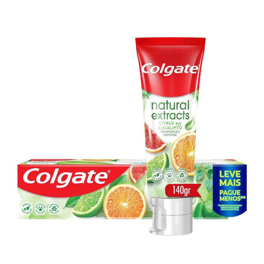 Colgate Creme Dental Natural Extracts Defesa Reforçada Citrus e Eucalipto 140g