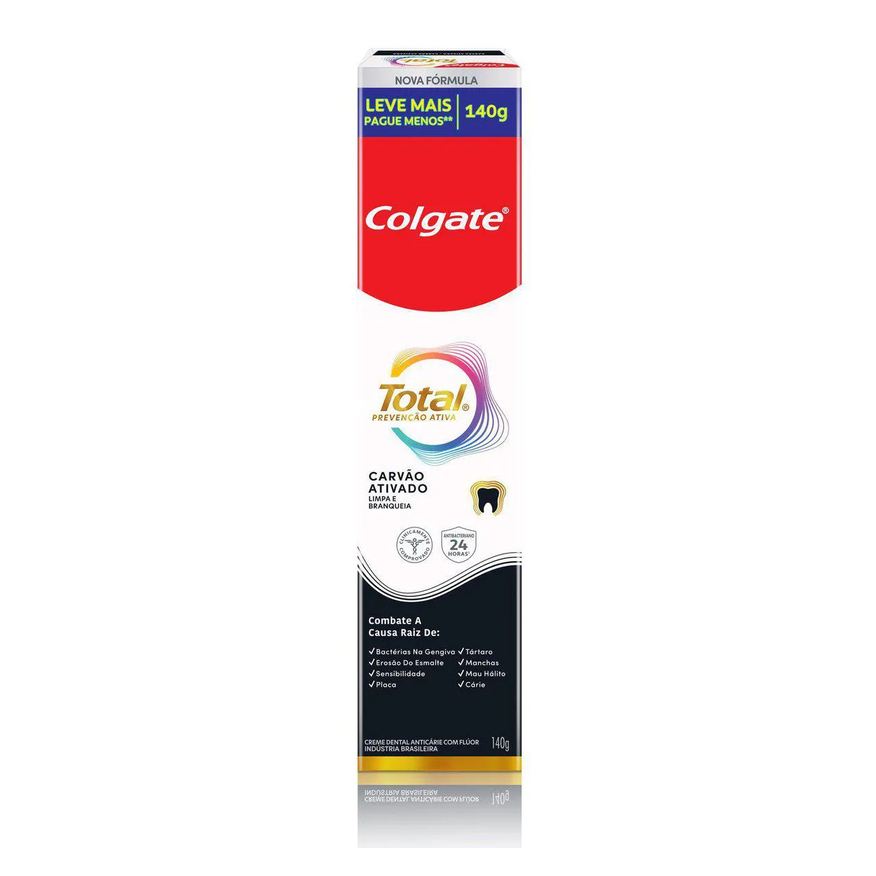 Colgate Creme Dental Total Carvão Ativado 140g