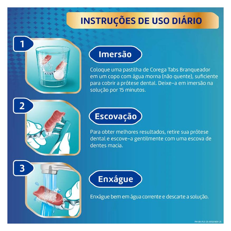 Tabs Corega Branqueador 6 Pastilhas