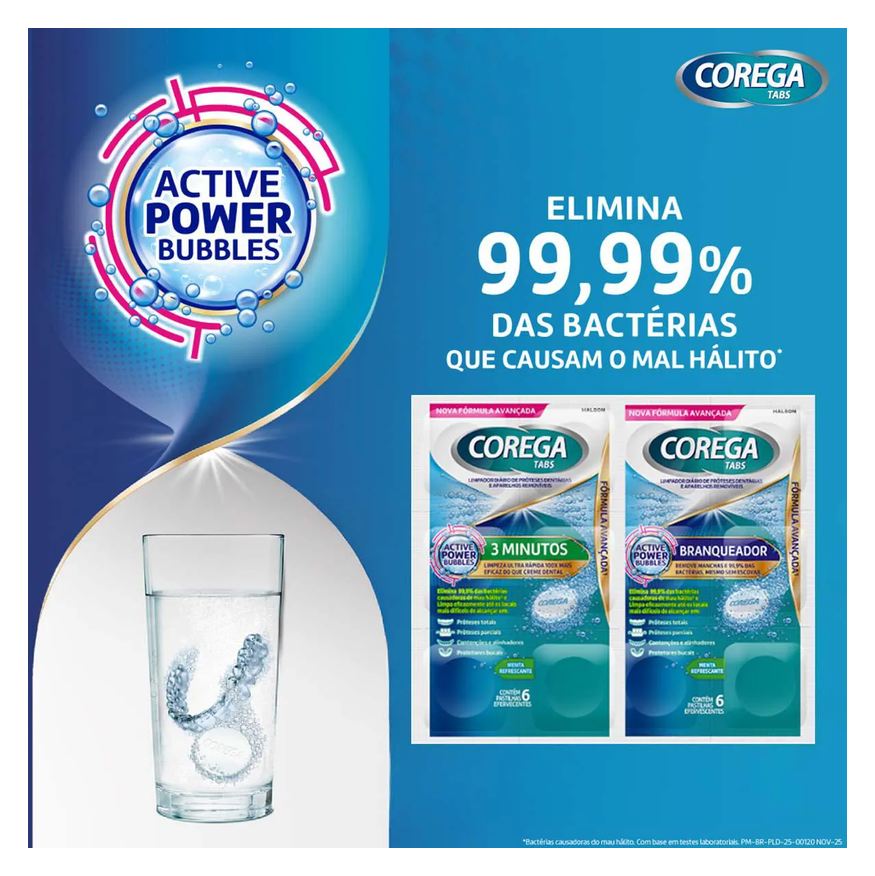 Tabs Corega Limpeza 3 Minutos 6 Pastilhas