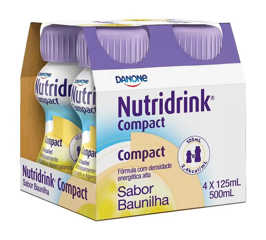 Danone Nutridrink Compact Protein Baunilha 125ml - Pack com 4 Unidades