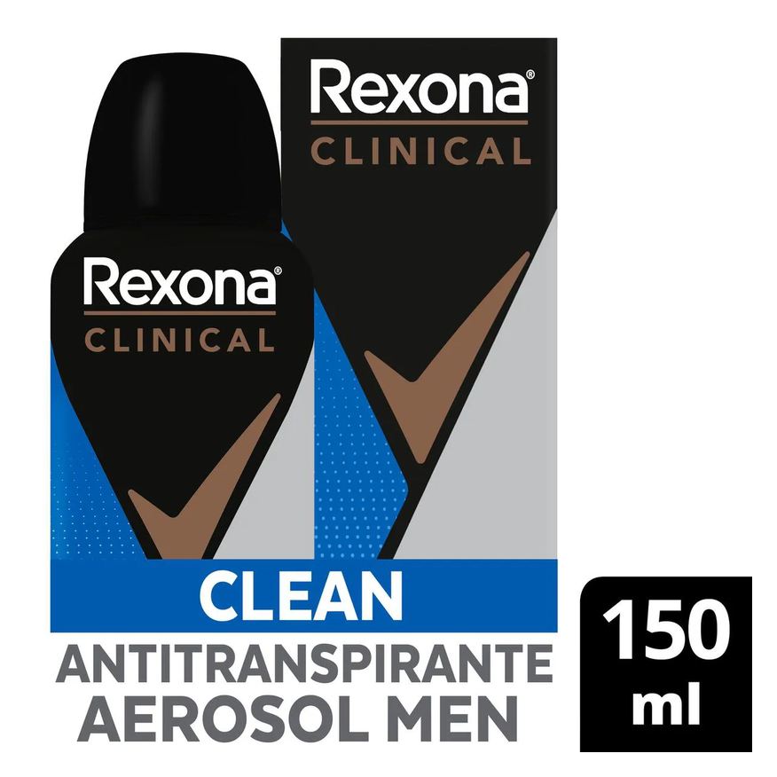 Rexona Desodorante Antitranspirante Aerosol Men Clinical Clean Masculino 96h 150ml