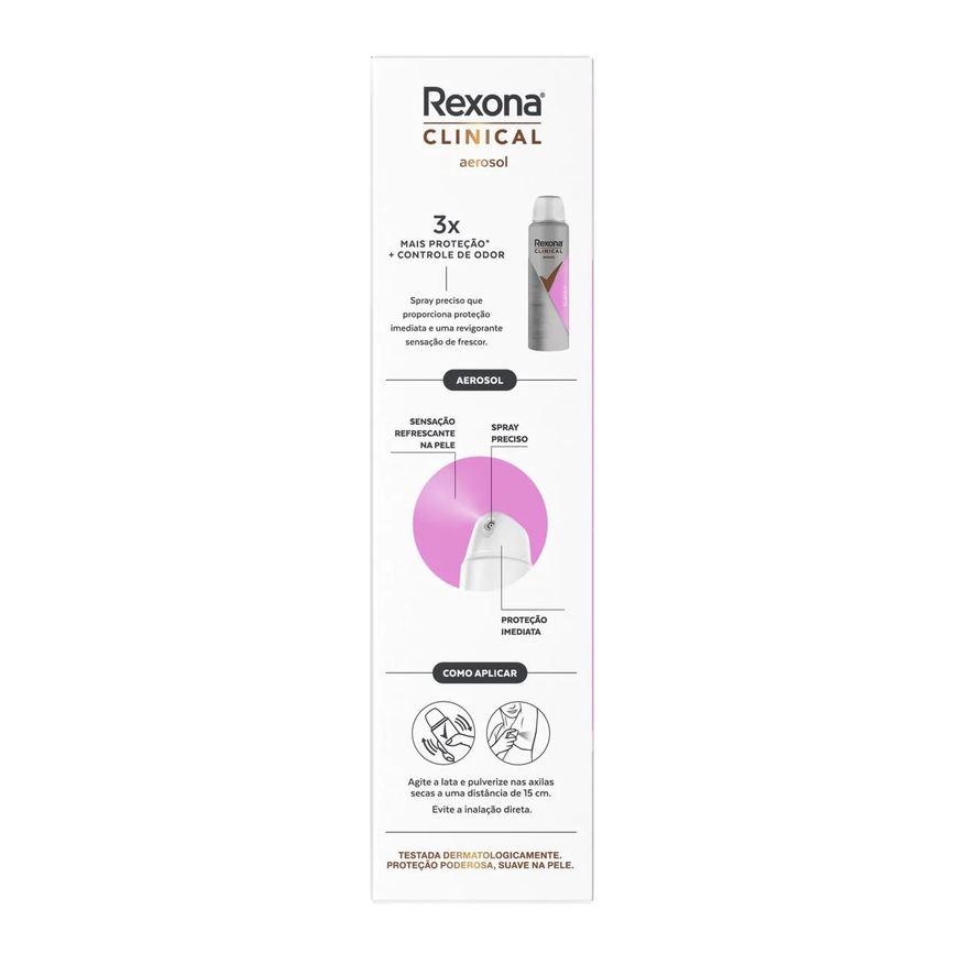 Rexona Desodorante Antitranspirante Aerosol Clinical Classic Feminino 96h 150ml