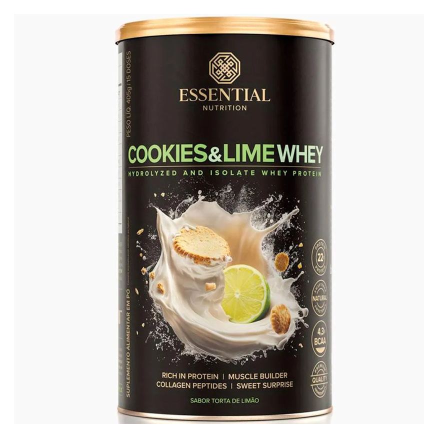 Essential Nutrition Cookies & Lime Whey Protein Isolado (405g)