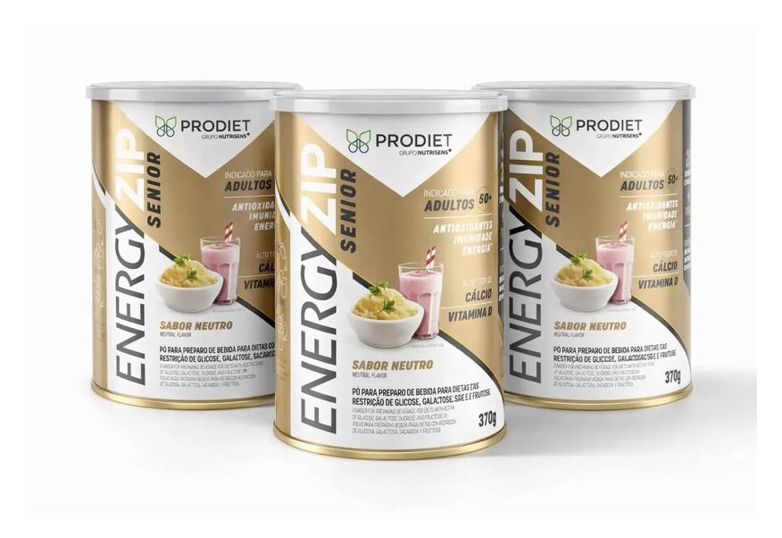 Prodiet Kit C/ 3 Energyzip Sênior Sabor Neutro - Lata 370g
