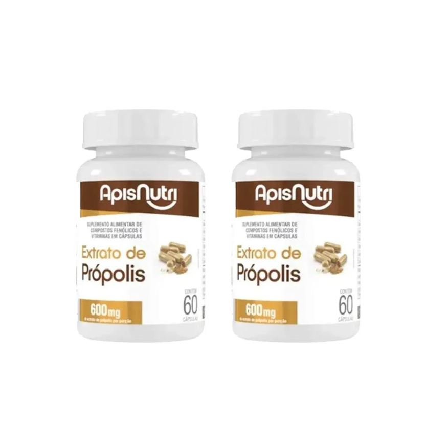 Apisnutri Kit 2 Extrato de Própolis 600mg - 60 Cápsulas