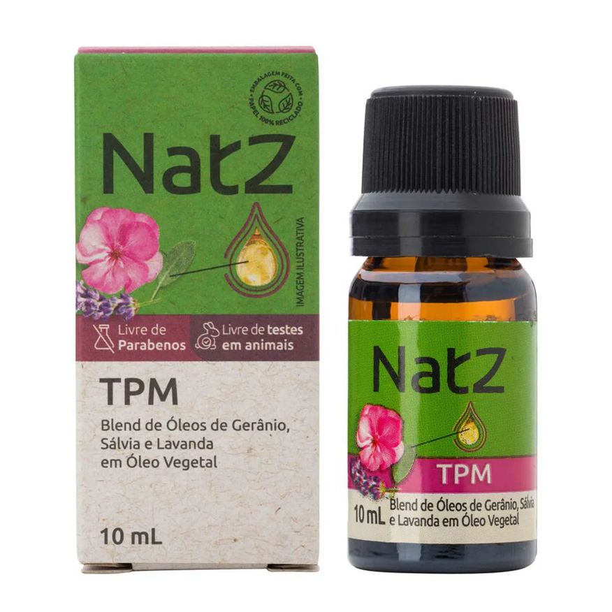 Essencial Óleo Natz TPM Gerânio, Sálvia e Lavanda 10ml