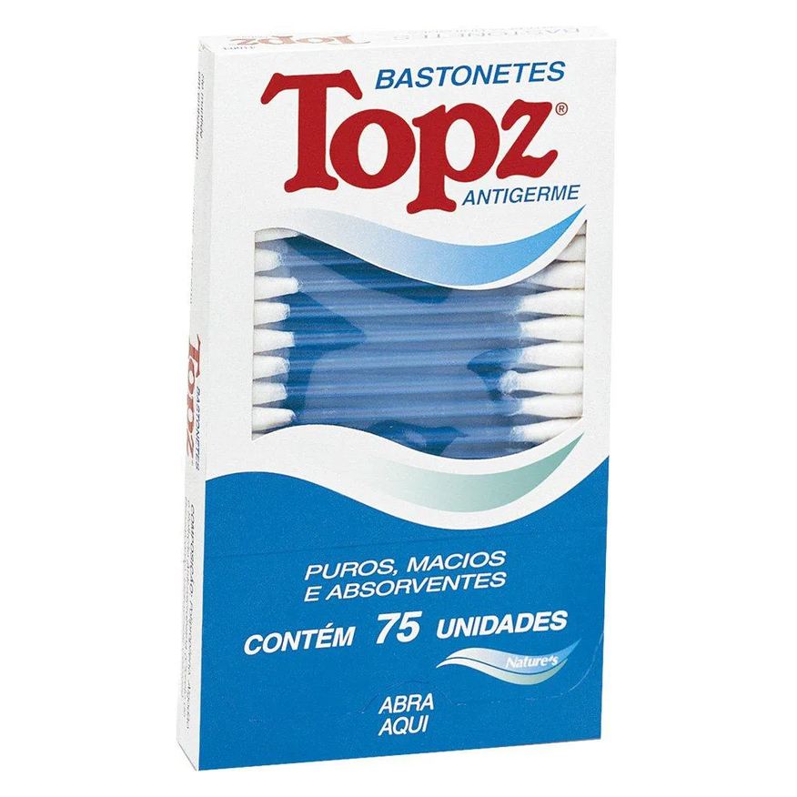 Topz Hastes Flexíveis Bastonetes - 6 Embalagens com 75 Unidades