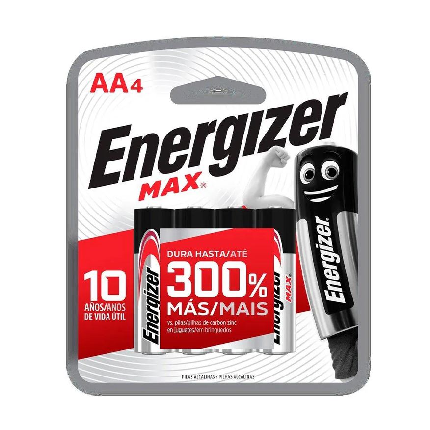 Energizer Pilha Alcalina Max Aa - Embalagem com 4 Unidades
