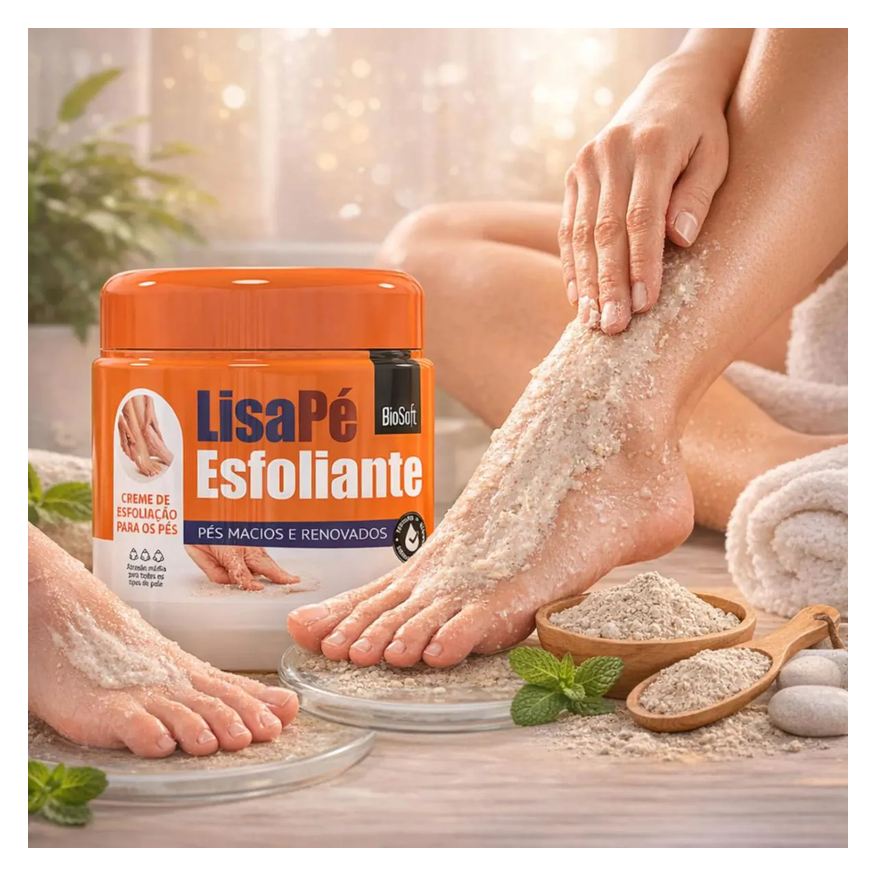 Natura Creme Esfoliante para Pés Argila Natural Lisapé 110g