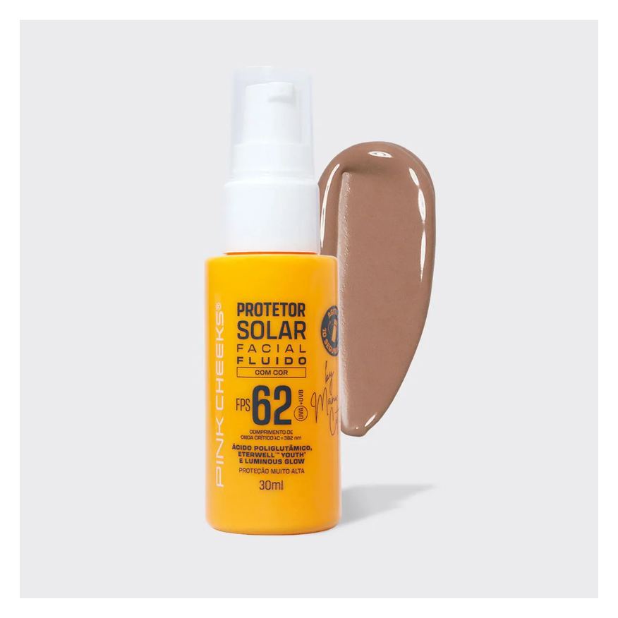 Pink Cheeks Protetor Solar Facial Fluido Fps62 Fpuva36 Tint 30