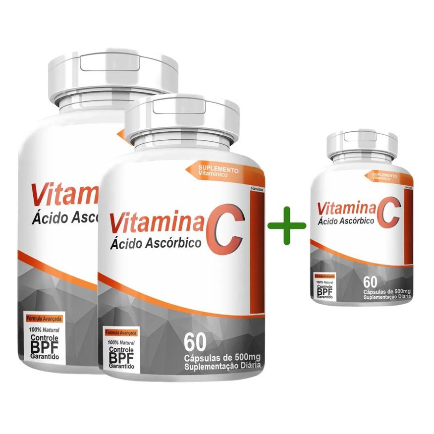 4Elementos Vitamina C Revestida Ácido Ascórbico com Total de 180 Capsulas