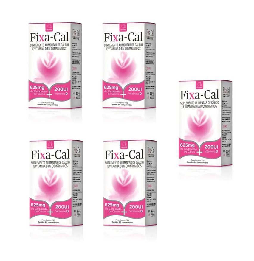 Vitamed Kit 5 Suplemento Fixa-Cal Cálcio + Vit D 90 Cpr