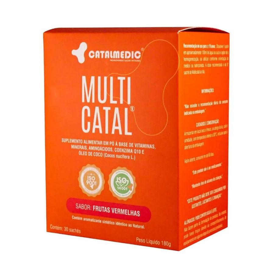 Catalmedic Multicatal Suplemento Alimentar em Pó a Base de Vitaminas, Minerais, Aminoácidos, Coenzima Q-10 e Óleo de Coco (Cocos Nucífera L.).