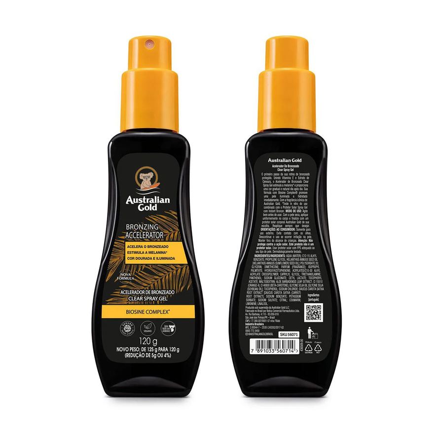 Australian Gold Acelerador de Bronzeado Clear Spray Gel 120g