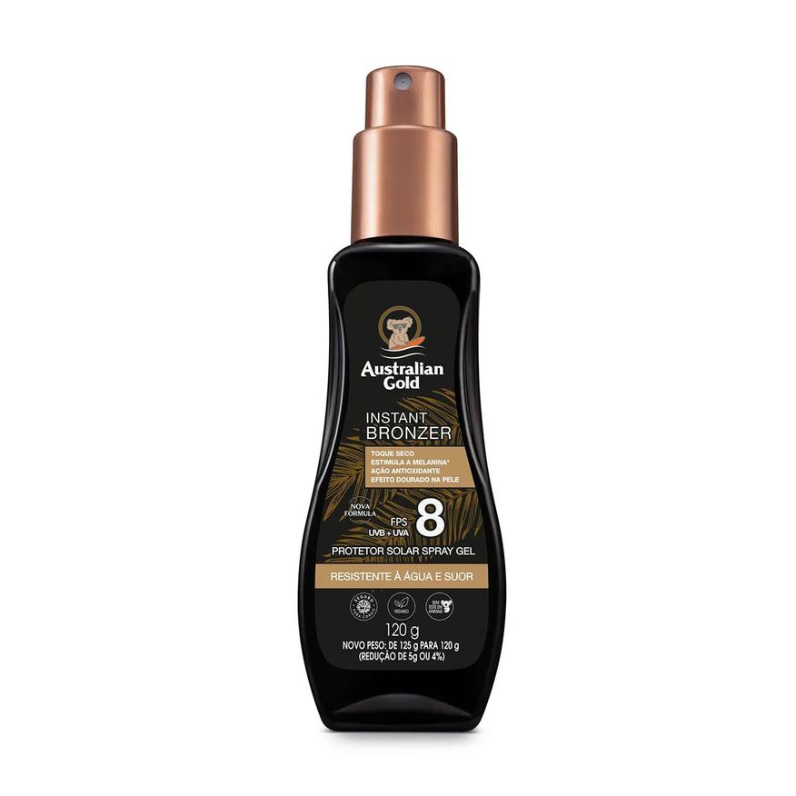 Australian Gold Protetor Solar Corporal Instant Bronzer Spray Gel FPS 8 120g
