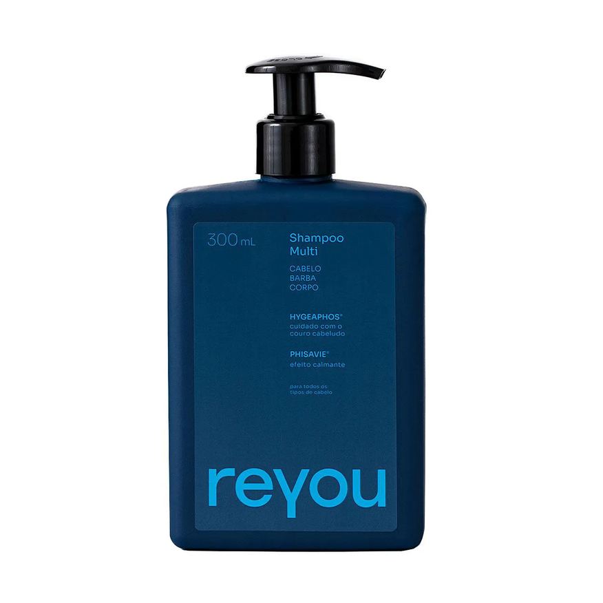 Reyou Shampoo Masculino Multi Cabelo, Barba e Corpo 300ml