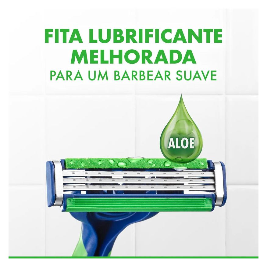 Gillette Aparelho de Barbear Prestobarba 3 Sensitive Aloe Vera 8 unidades