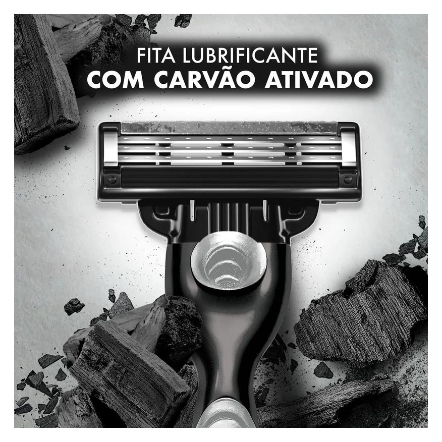 Gillette Refil para Aparelho de Barbear Mach3 Carbono 4 cargas