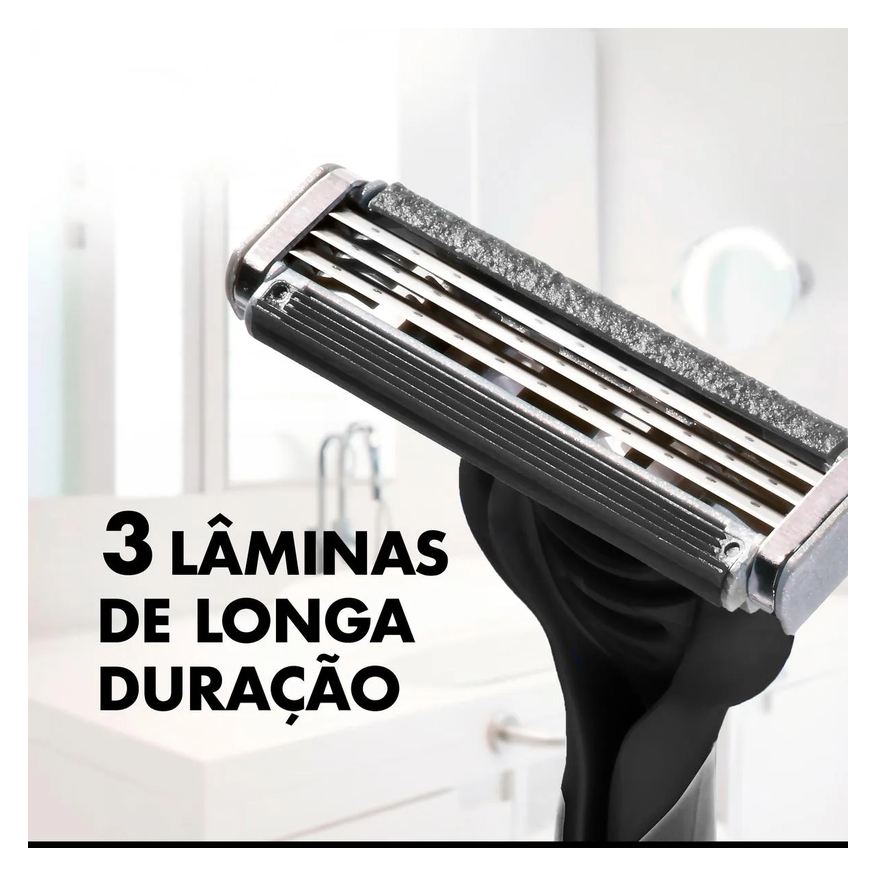Gillette Aparelho de Barbear Descartável Prestobarba 3 Carvão Ativado 8 unidades