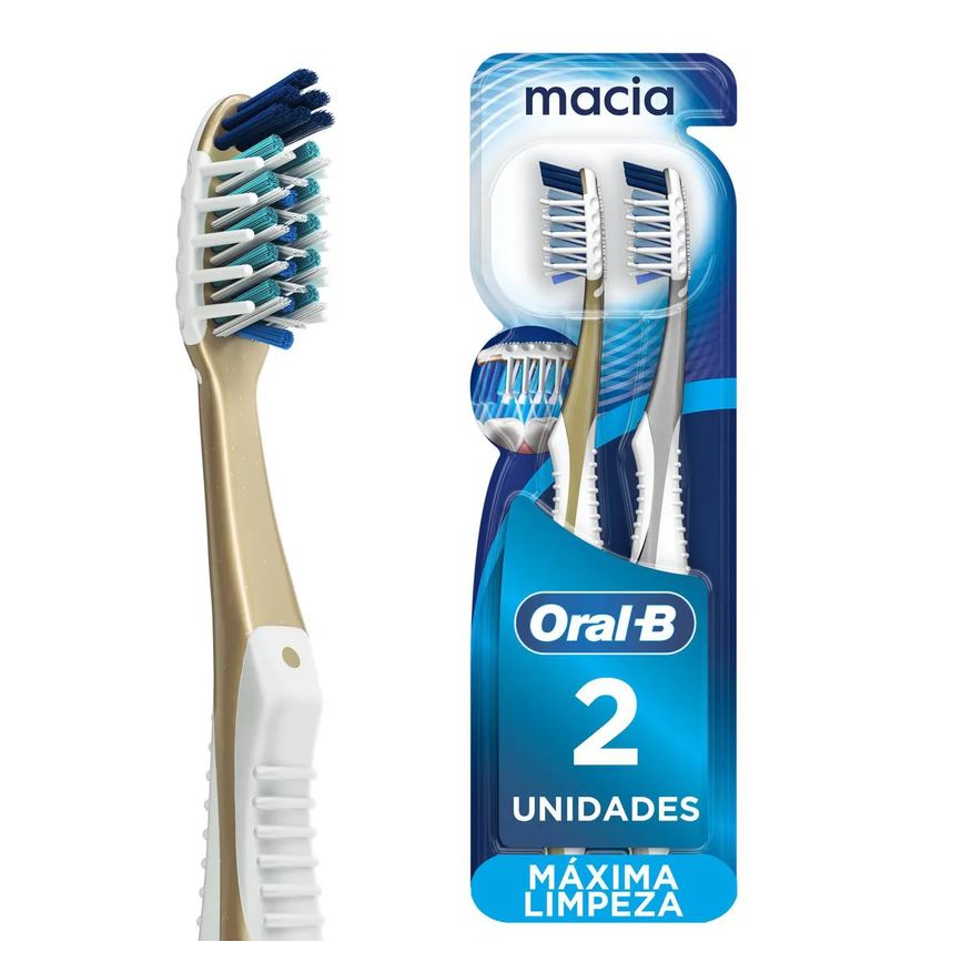 Oral-B Escova de Dente Pro-Saúde 7 Benefícios Macia com 2 unidades