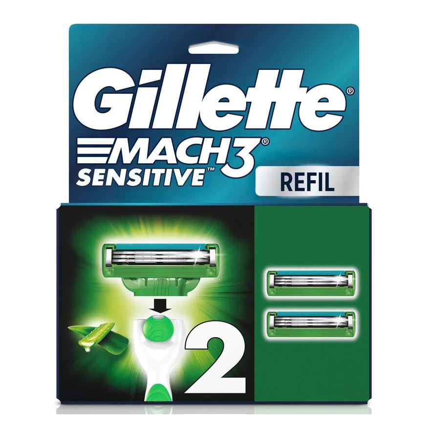 Gillette Carga para Aparelho de Barbear Mach3 Sensitive com 2 unidades