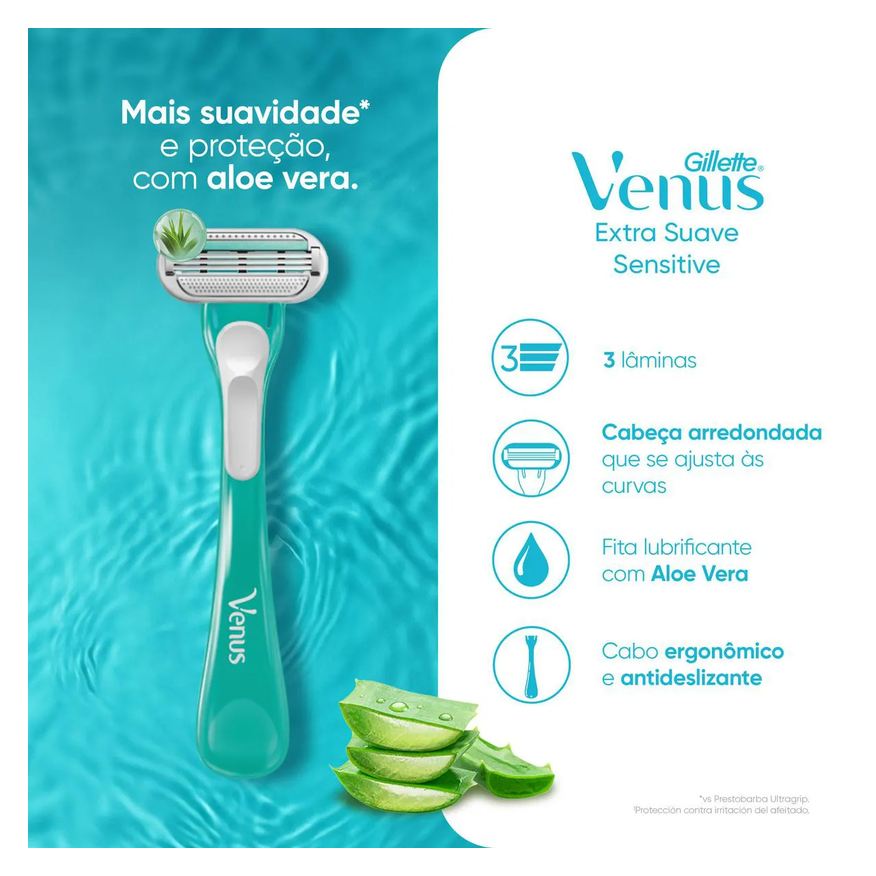 Gillette Aparelho de Depilar Venus Sensitive Feminino com 2 unidades