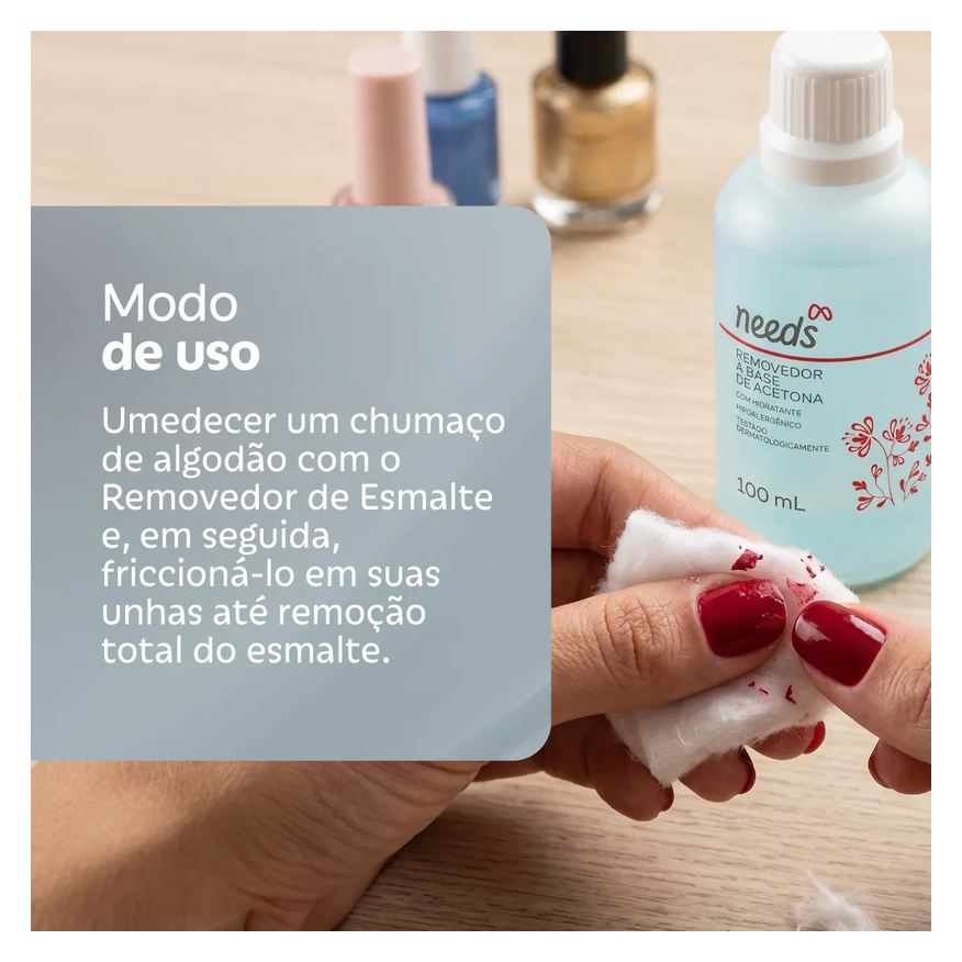 Needs Removedor de Esmalte com Acetona 100ml