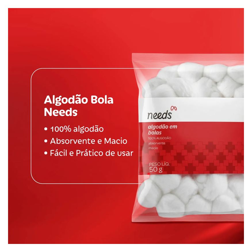 Needs Algodão Bola 50g