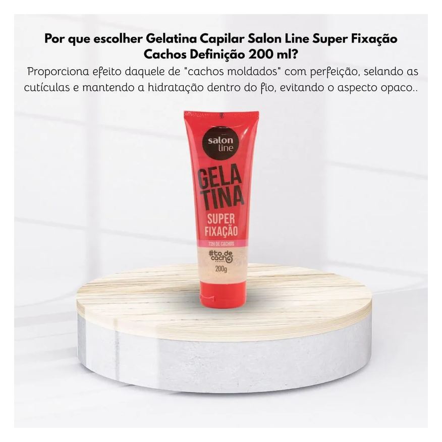 Salon Line Gelatina Capilar Super Fixação Cachos Definição 200ml