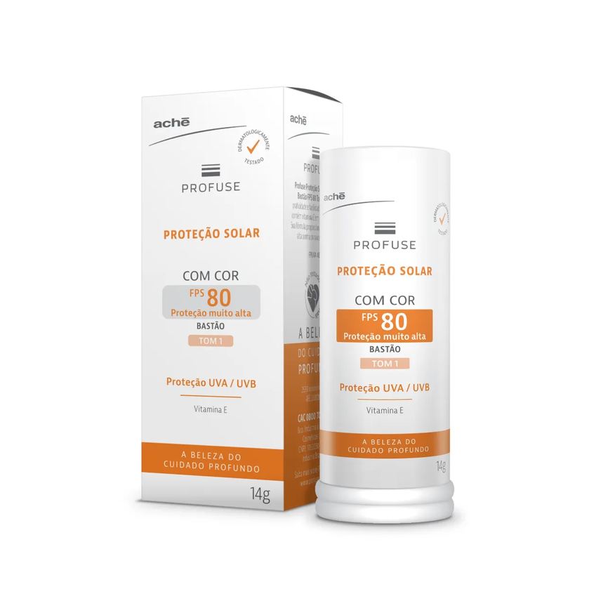 Solar Protetor Facial em Bastão Profuse FPS 80 Tom 1 14g