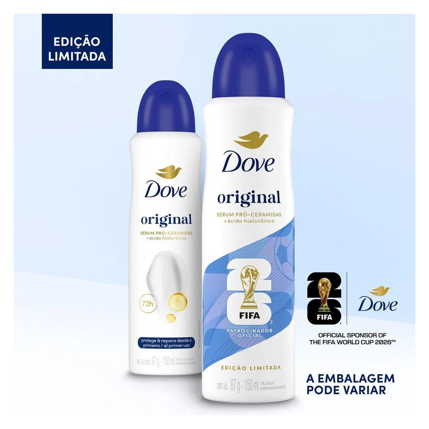 Dove Desodorante Antitranspirante Aerosol Original Feminino 72h 150ml
