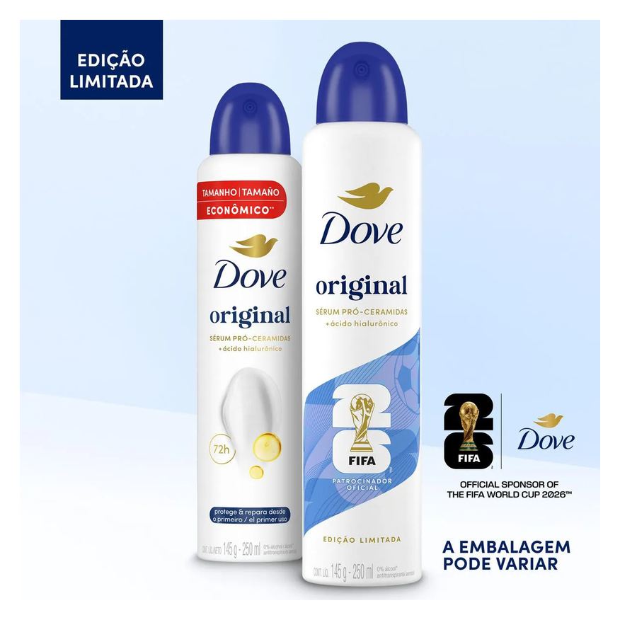 Dove Desodorante Antitranspirante Aerosol Original Feminino 72h 250ml