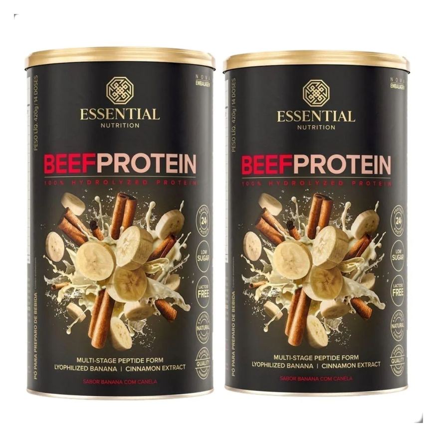 Essential Nutrition Kit 2 Beef Protein Banana com Canela 420g Essential