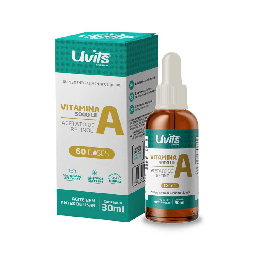 Uvits Vitamina A 5000ui 30ml Sublingual - Sem Sabor