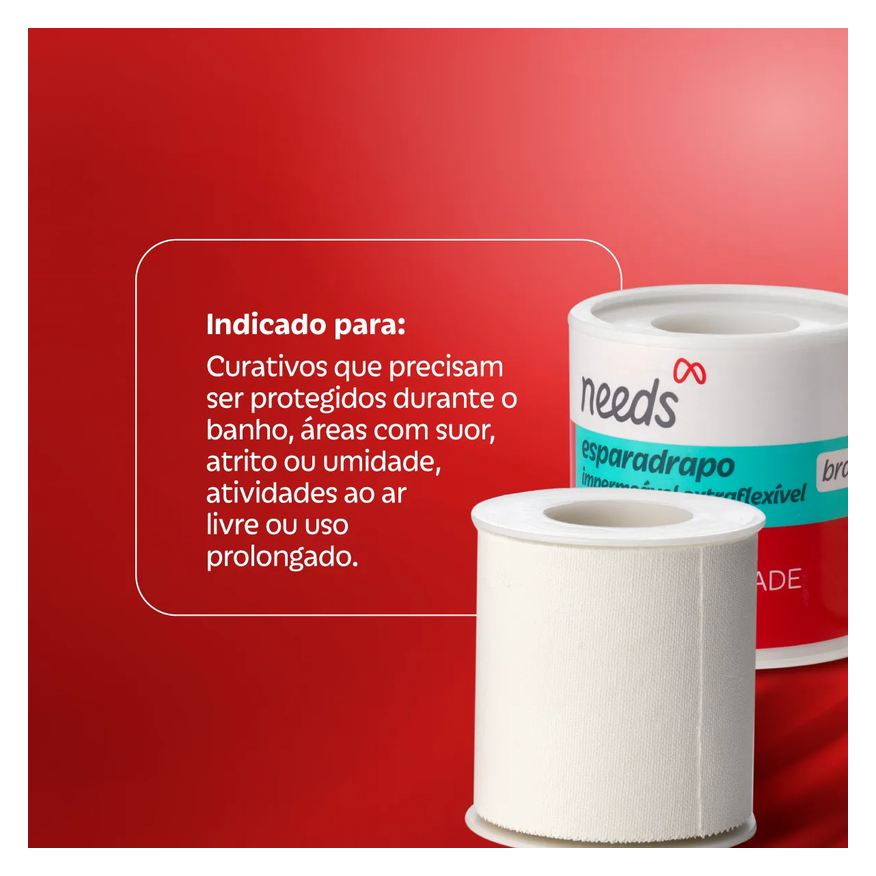 Needs Esparadrapo Branco Impermeável 5cm x 4,5m 1 unidade