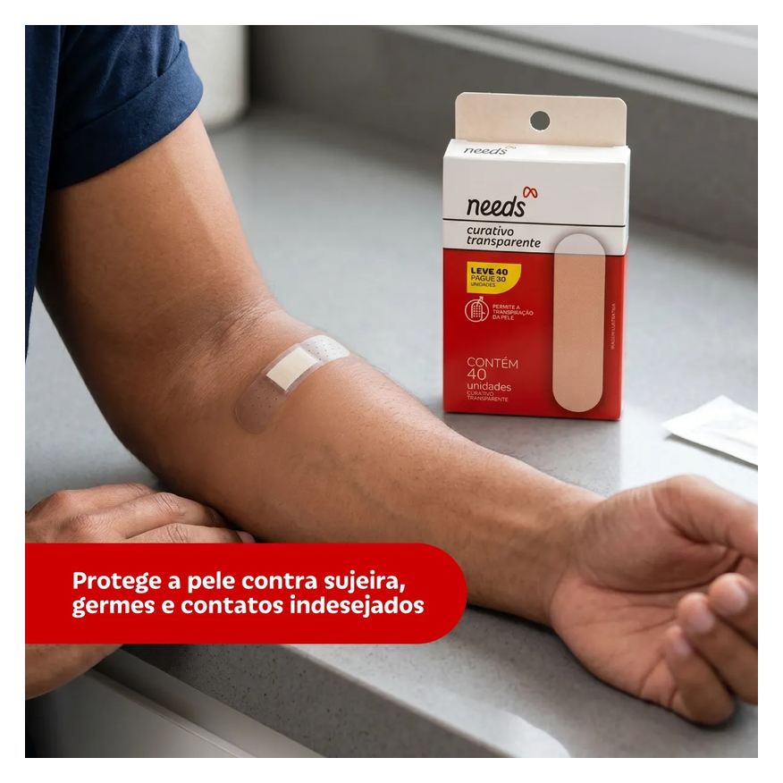 Needs Curativo Transparente 40 Unidades