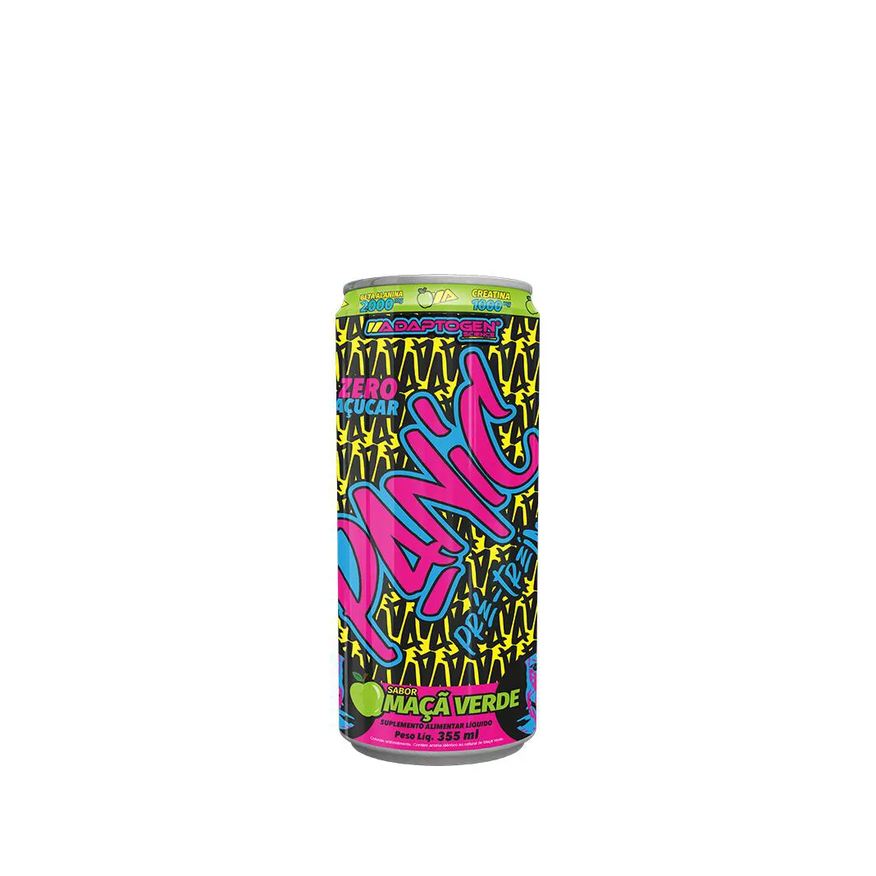 Adaptogen Science Pré-Treino Panic Energy Drink Adaptogen 355ml Maçã Verde
