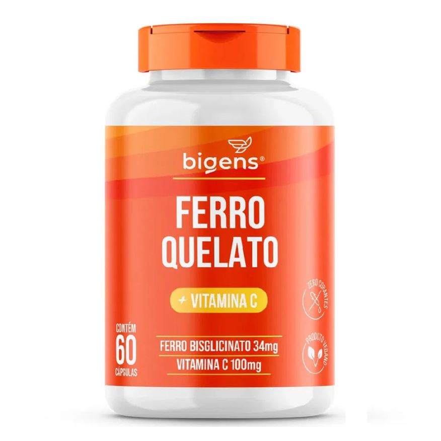 Bigens Ferro Quelato + Vitamina C 60 Cápsulas